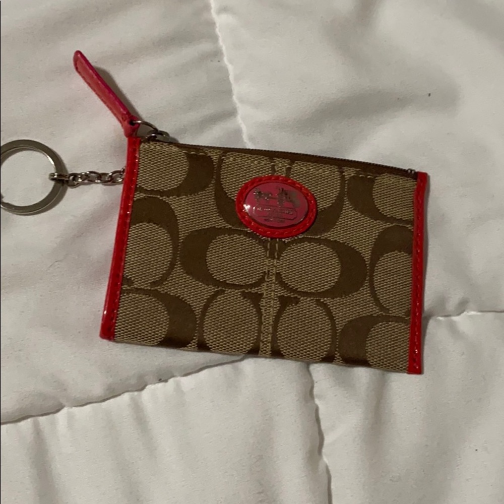 Brand New coach wristlet with keychain attachment